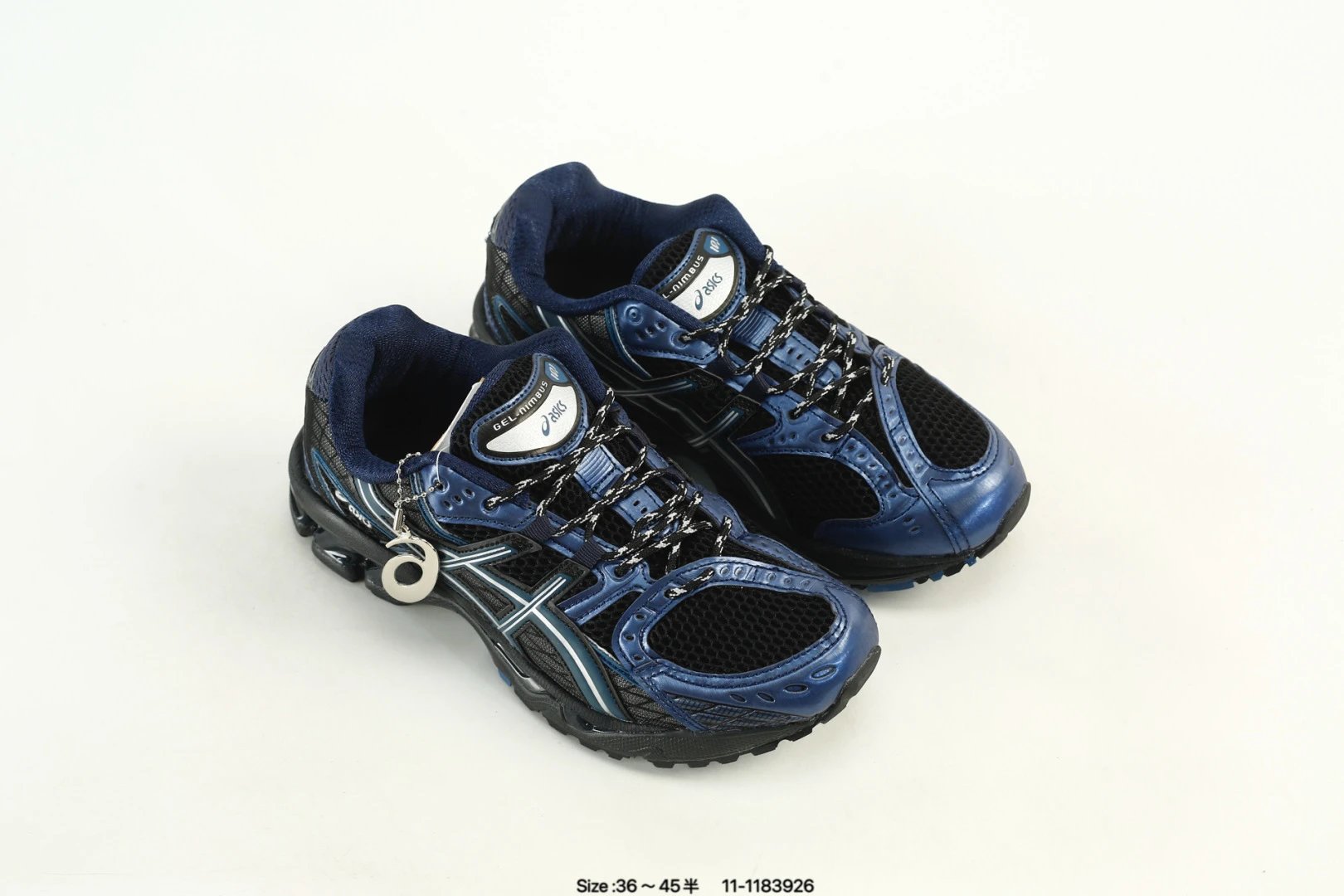 Retro Breathable Mesh Running Shoes Gel-Nimbus Navy Black - Gallery Image 8 - Detailed View