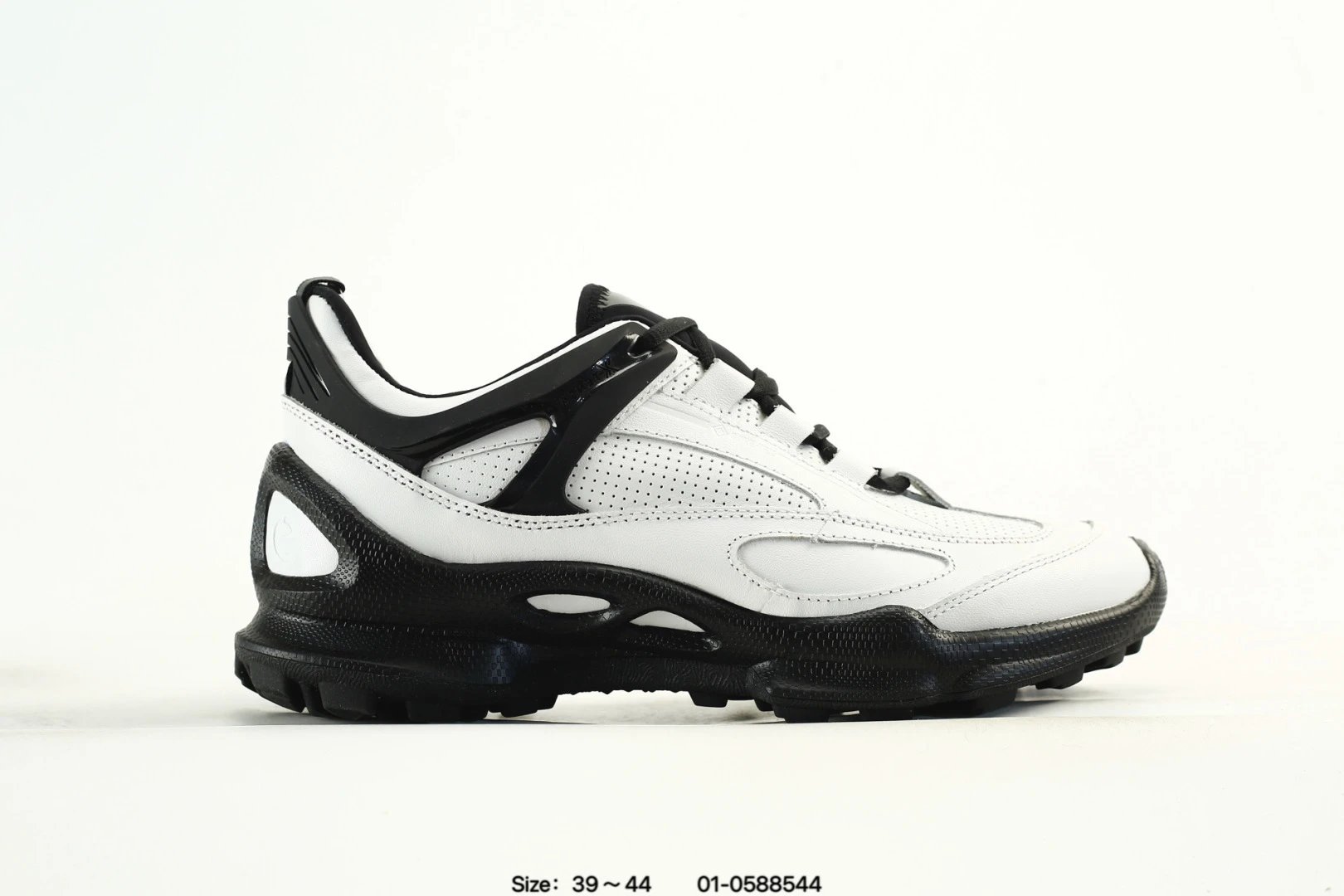 ECCO Leather Casual Sneakers White Black - Ecco - Cnfans - $60.00