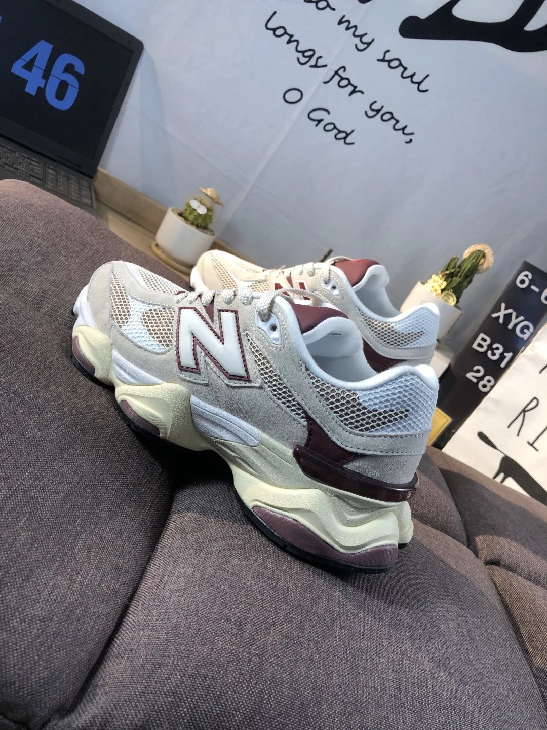 Chunky Dad Shoes NB 9060 Sneakers Claret - Gallery Image 5 - Detailed View