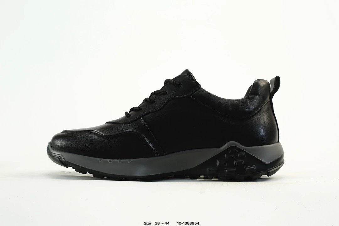ECCO Classic Leather Sneakers Black - Gallery Image 3 - Detailed View