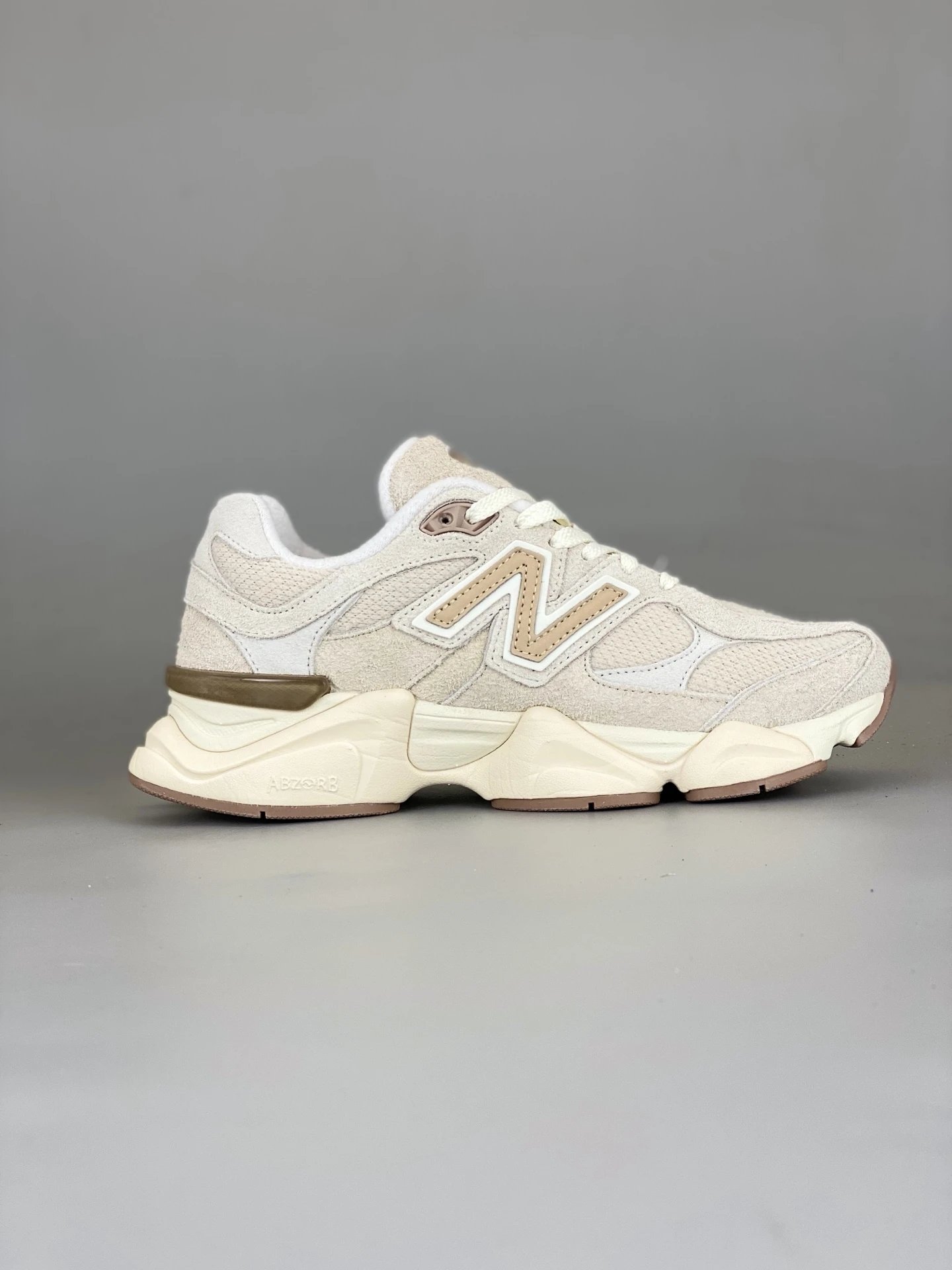 Retro Suede Runner Shoes, NB 9060 Series - Ecru - Gallery Image 3 - Detailed View