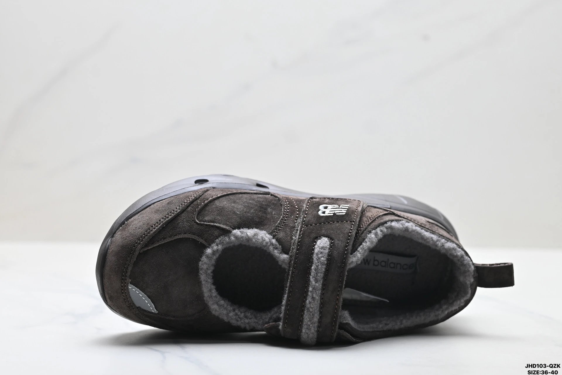 Mary Jane Suede Warm Casual Shoes Cocoa Brown - Gallery Image 3 - Detailed View