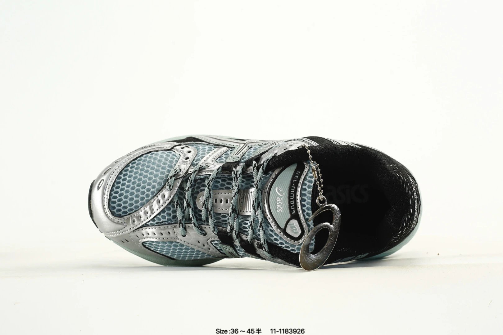 Retro Mesh Cushion Running Sneakers Sage Silver - Gallery Image 4 - Detailed View