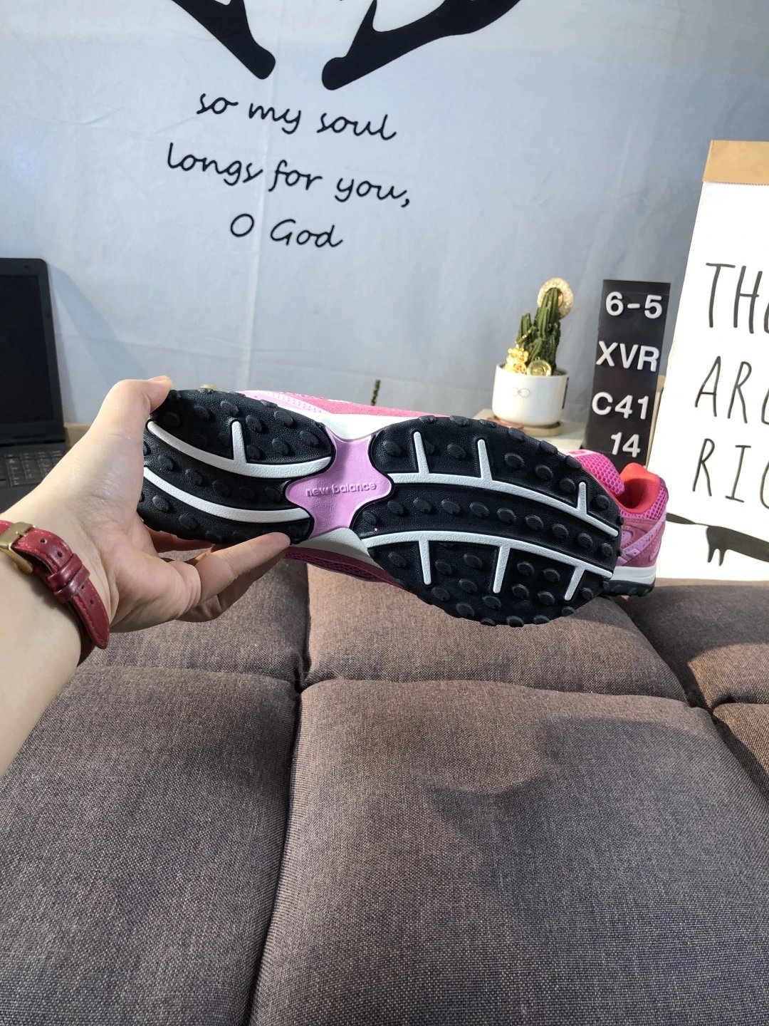 Retro Suede Running Dad Shoes Rose - Gallery Image 9 - Detailed View