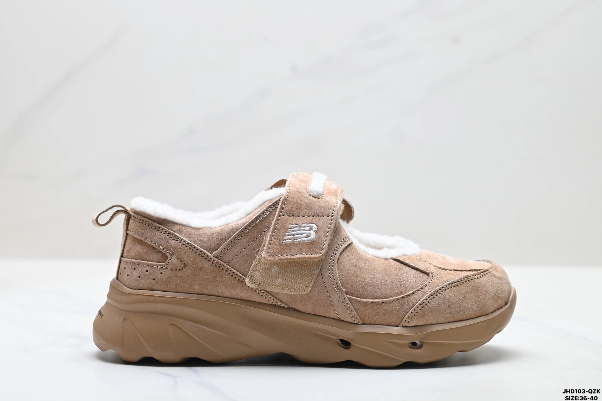 Mary Jane Platform Shoes Warm Suede Loafers - Taupe - Gallery Image 2 - Detailed View