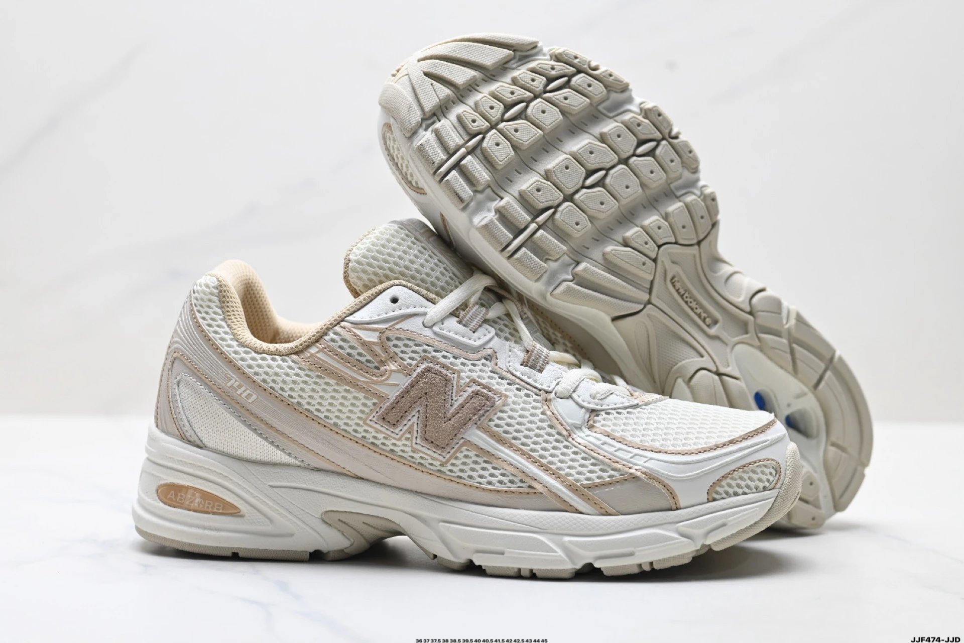 Retro Running Shoes Vintage Style Ecru - Gallery Image 5 - Detailed View