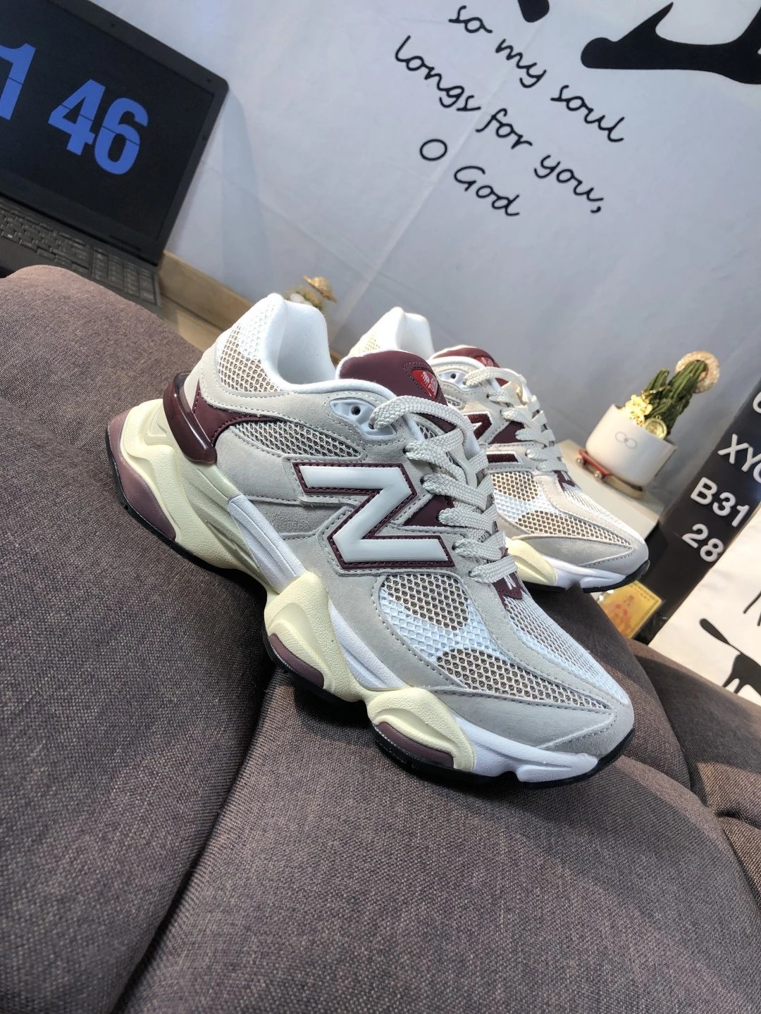 Chunky Dad Shoes NB 9060 Sneakers Claret - Gallery Image 3 - Detailed View