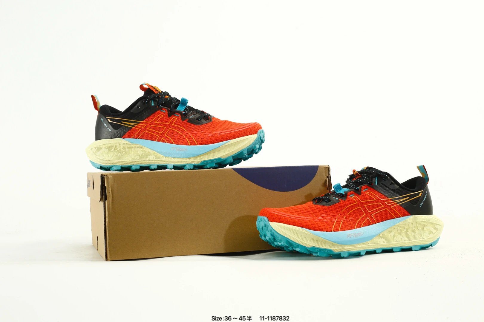 ASICS GEL-Trabuco 13 Trail Running Shoes Orange Blue - Gallery Image 9 - Detailed View