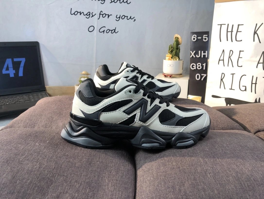 Retro 9060 Chunky Sneakers Unisex Asphalt - Gallery Image 1 - Detailed View