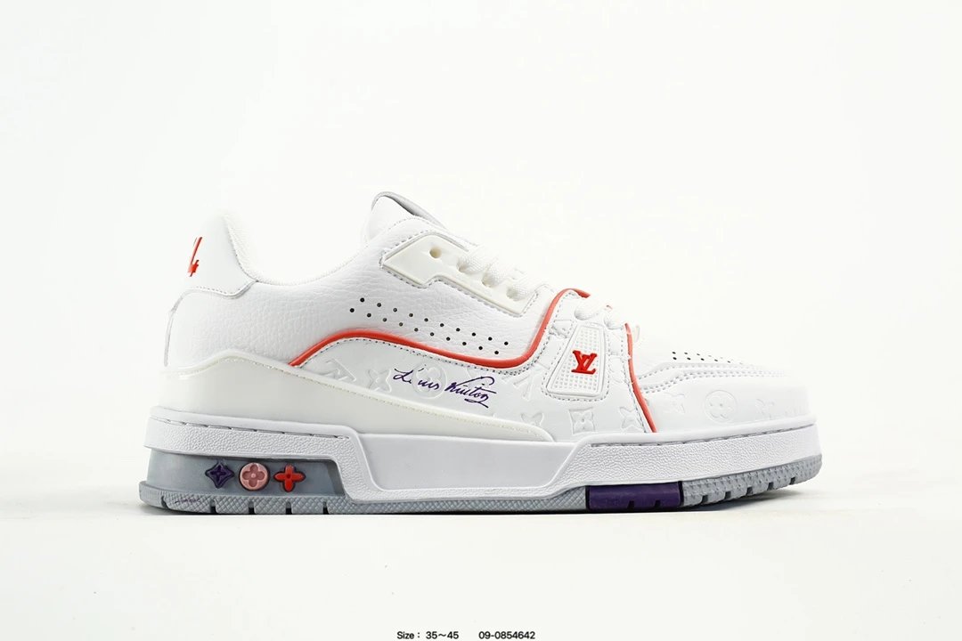 Luxury Leather Low Top Trainer Sneakers White - Gallery Image 1 - Detailed View