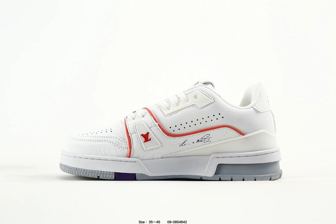 Luxury Leather Low Top Trainer Sneakers White - Gallery Image 3 - Detailed View