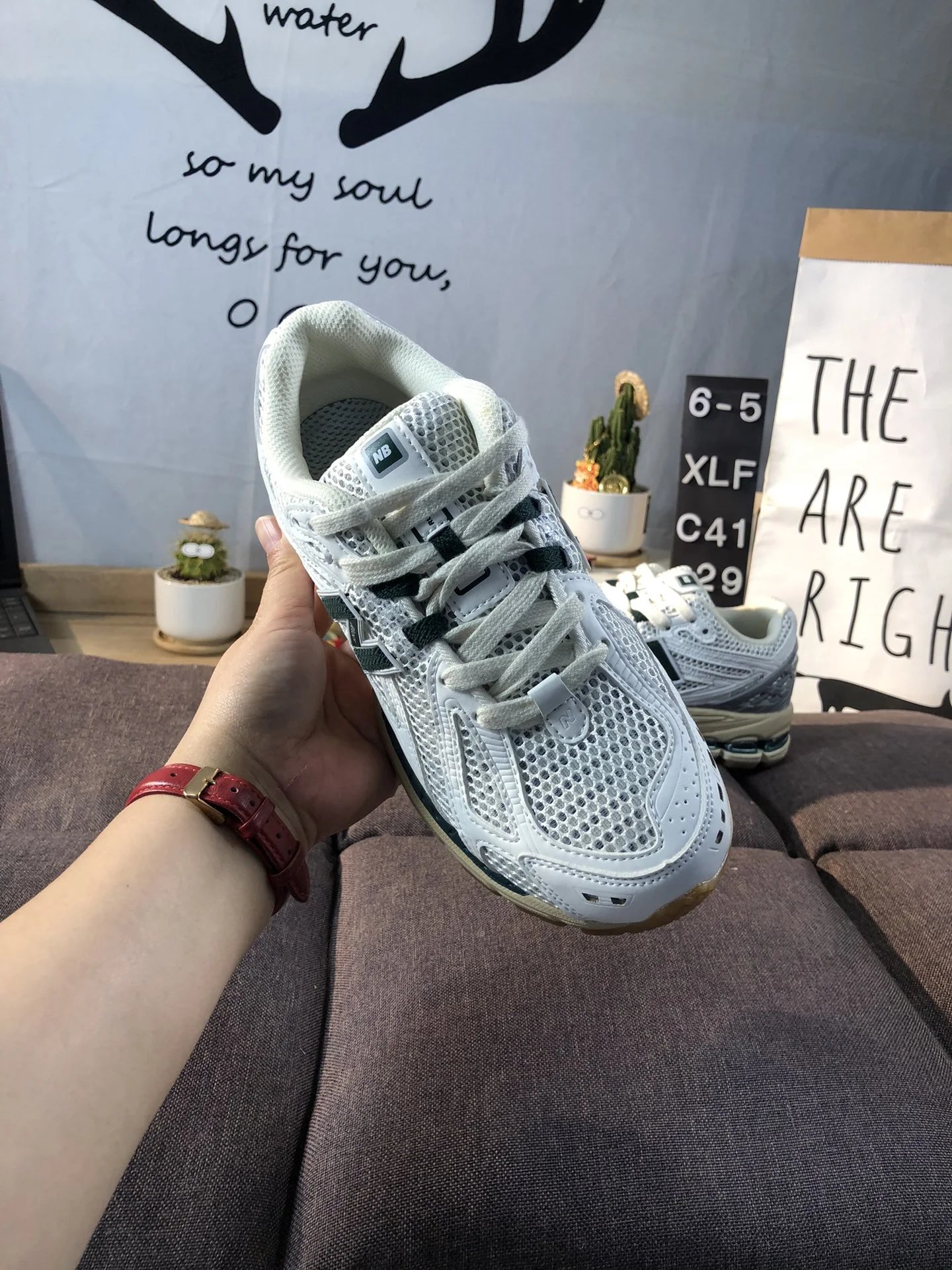 Retro 1906R Running Shoes,Athletic Footwear-Oyster White - Gallery Image 8 - Detailed View