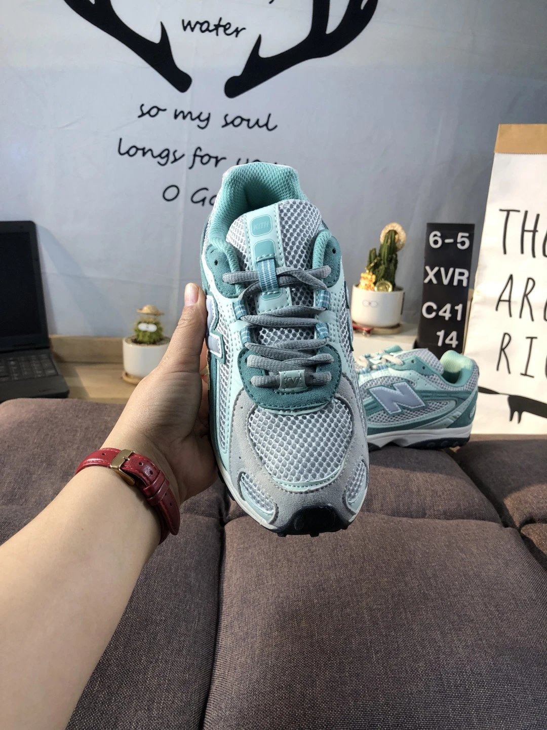 Retro Running Dad Shoes Teal - Gallery Image 8 - Detailed View