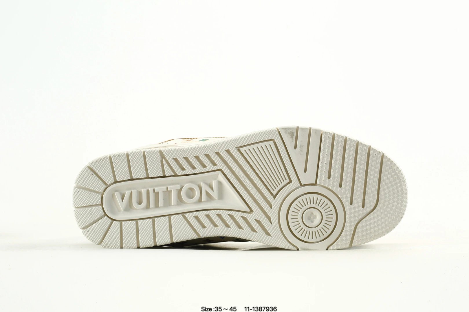 Luxury Low Top Leather Trainer Sneaker Multicolor White - Gallery Image 6 - Detailed View