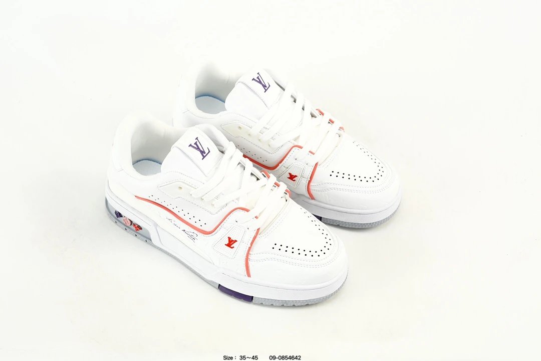 Luxury Leather Low Top Trainer Sneakers White - Gallery Image 8 - Detailed View