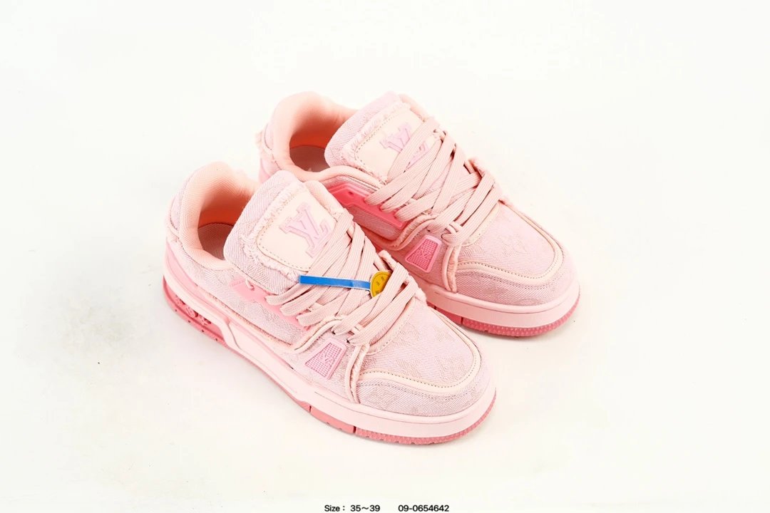 Low Top Trainer Sneakers Leather Casual Shoes Rose Pink - Gallery Image 8 - Detailed View