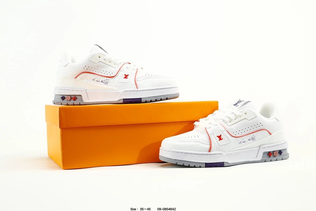 Luxury Leather Trainer Low Top Sneakers White - Gallery Image 8 - Detailed View