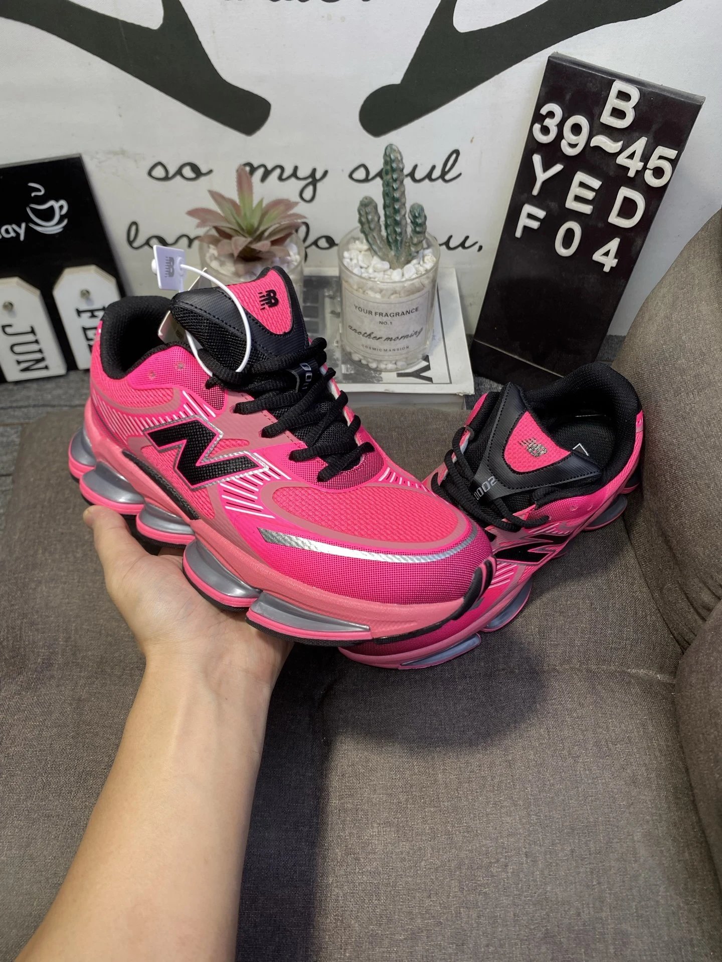 Retro Chunky Sneakers Platform Running Shoes Fuchsia - Gallery Image 4 - Detailed View