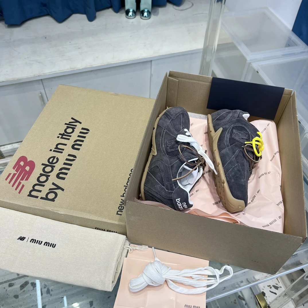 Retro Suede Leather Dual Lace Sneakers Charcoal Grey - Gallery Image 2 - Detailed View