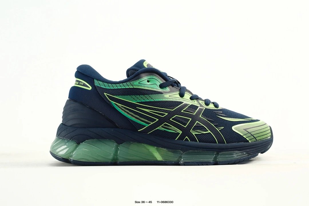 ASICS GEL-Quantum 360 VIII Running Shoes Navy Green - Gallery Image 1 - Detailed View