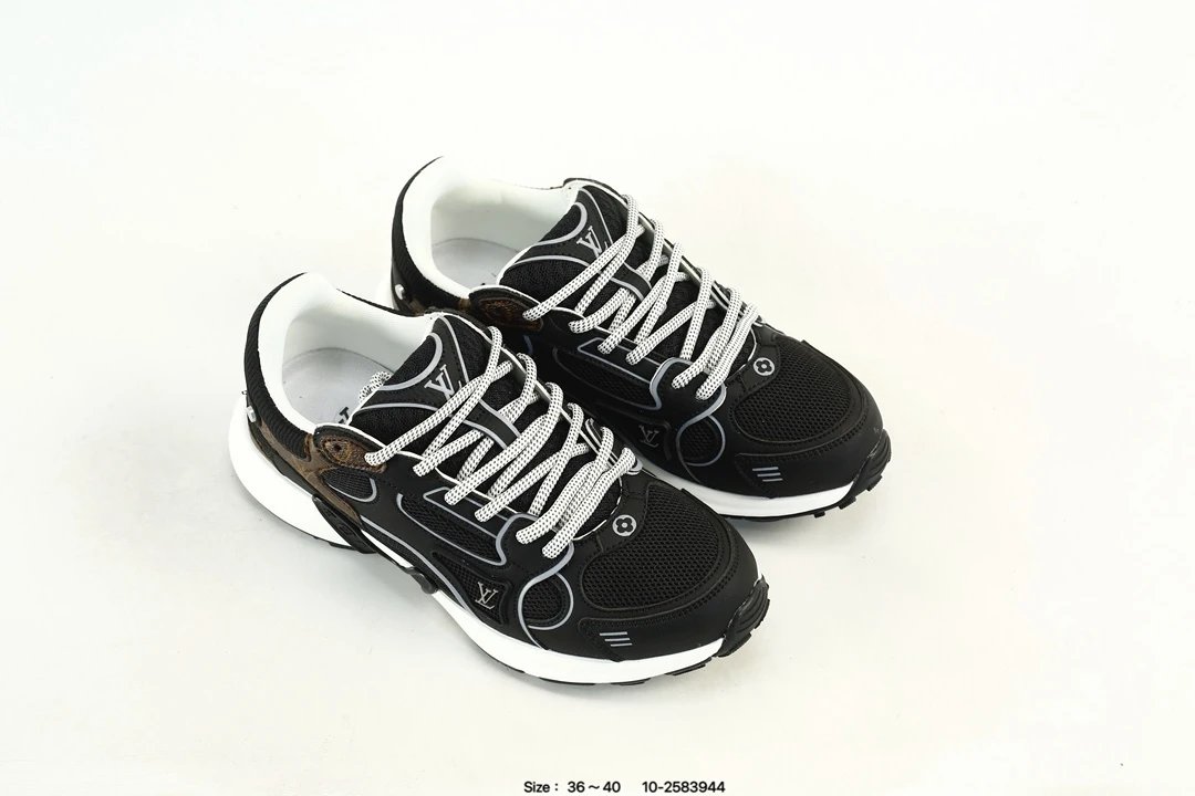Luxury Low Top Leather Trainer Sneakers Black Mocha - Gallery Image 8 - Detailed View