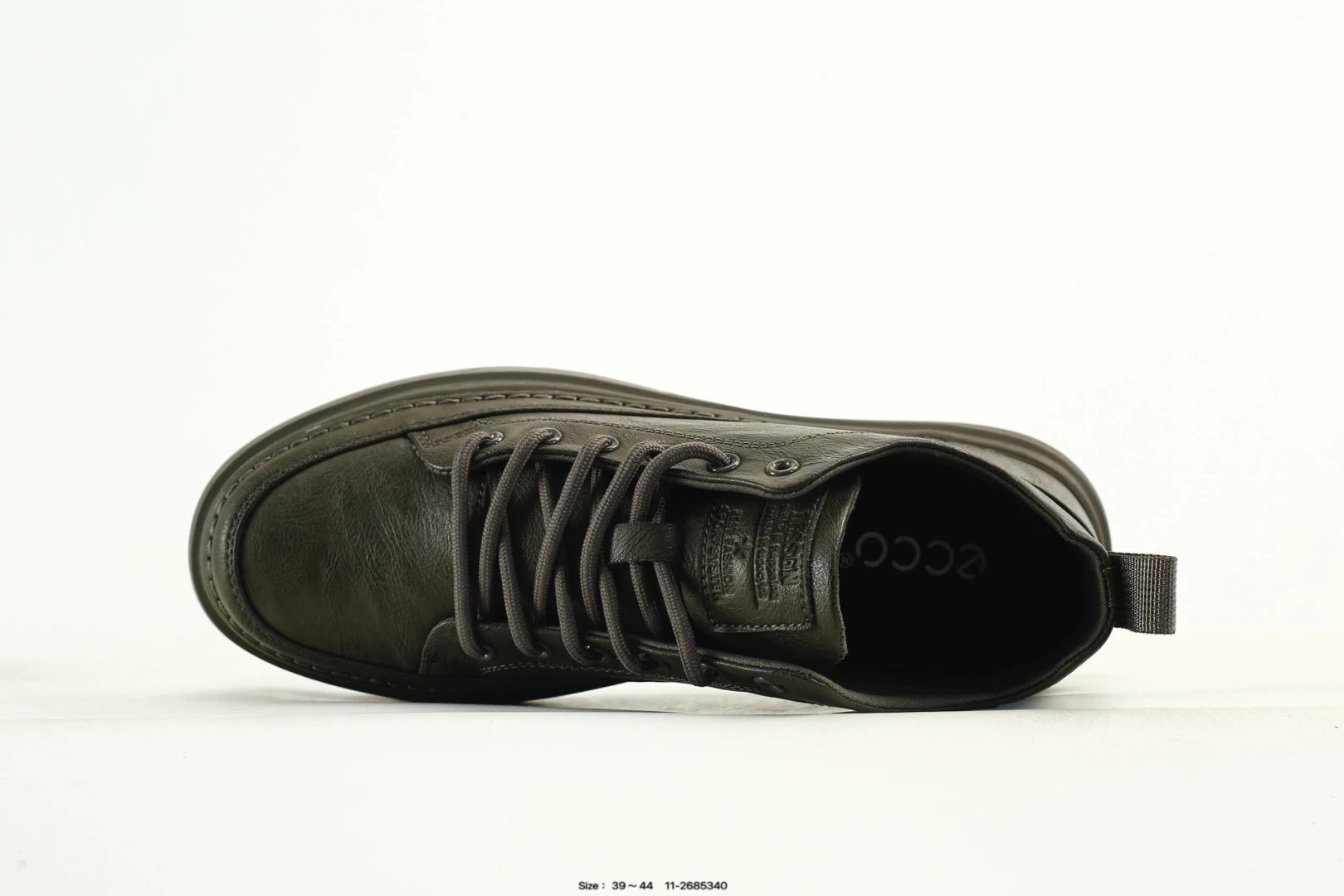 Casual Leather Lightweight Men's Sneakers Onyx Black - Gallery Image 7 - Detailed View