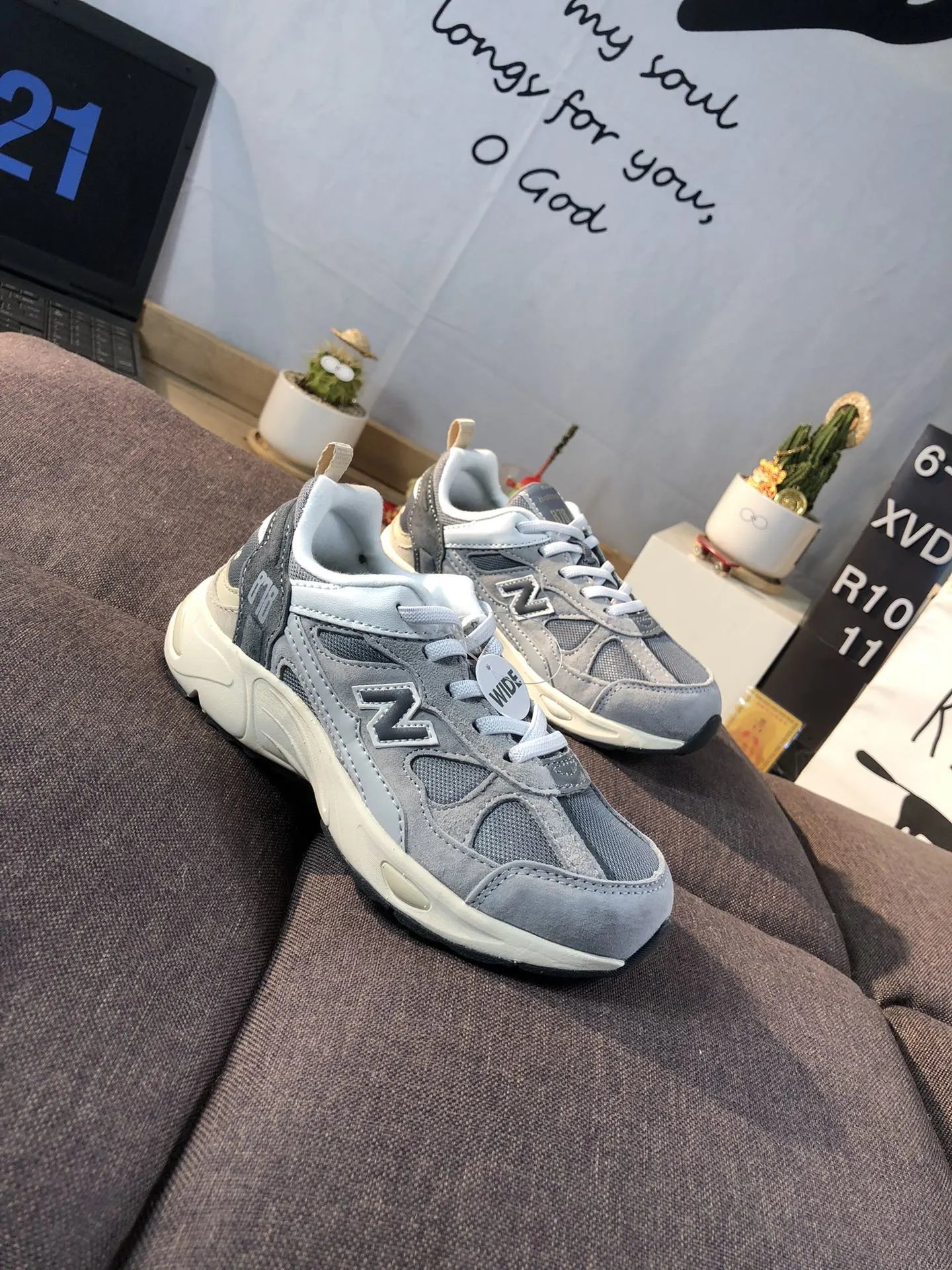 Kids 878 Series Mesh Sneakers, Athletic Shoes - Vapor Gray - Gallery Image 3 - Detailed View