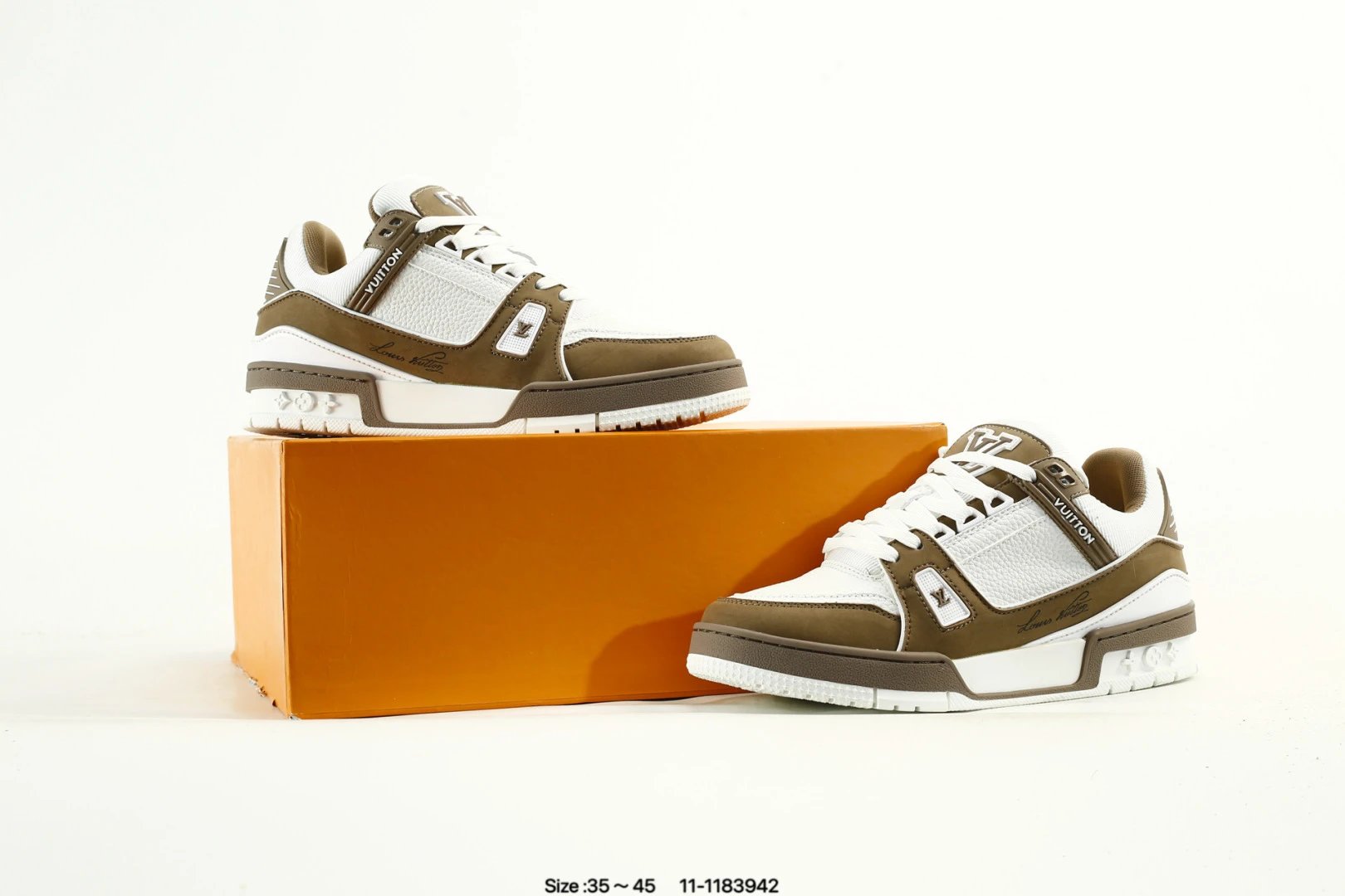 Grain Leather Skate Sneakers with Rubber Sole in Mocha - Gallery Image 9 - Detailed View