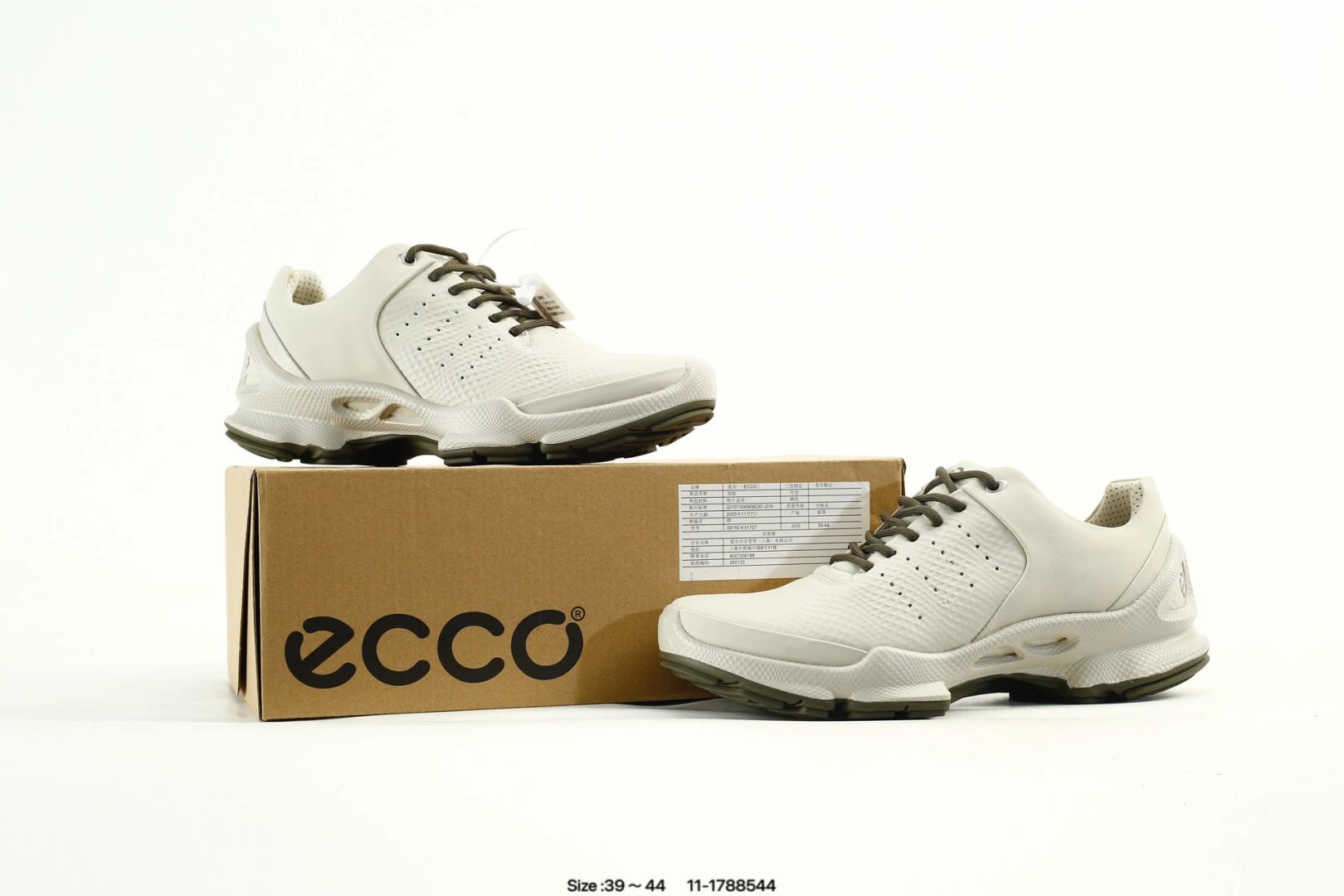 Casual Leather Sneakers Low Top Walking Shoes - Ecru - Gallery Image 8 - Detailed View