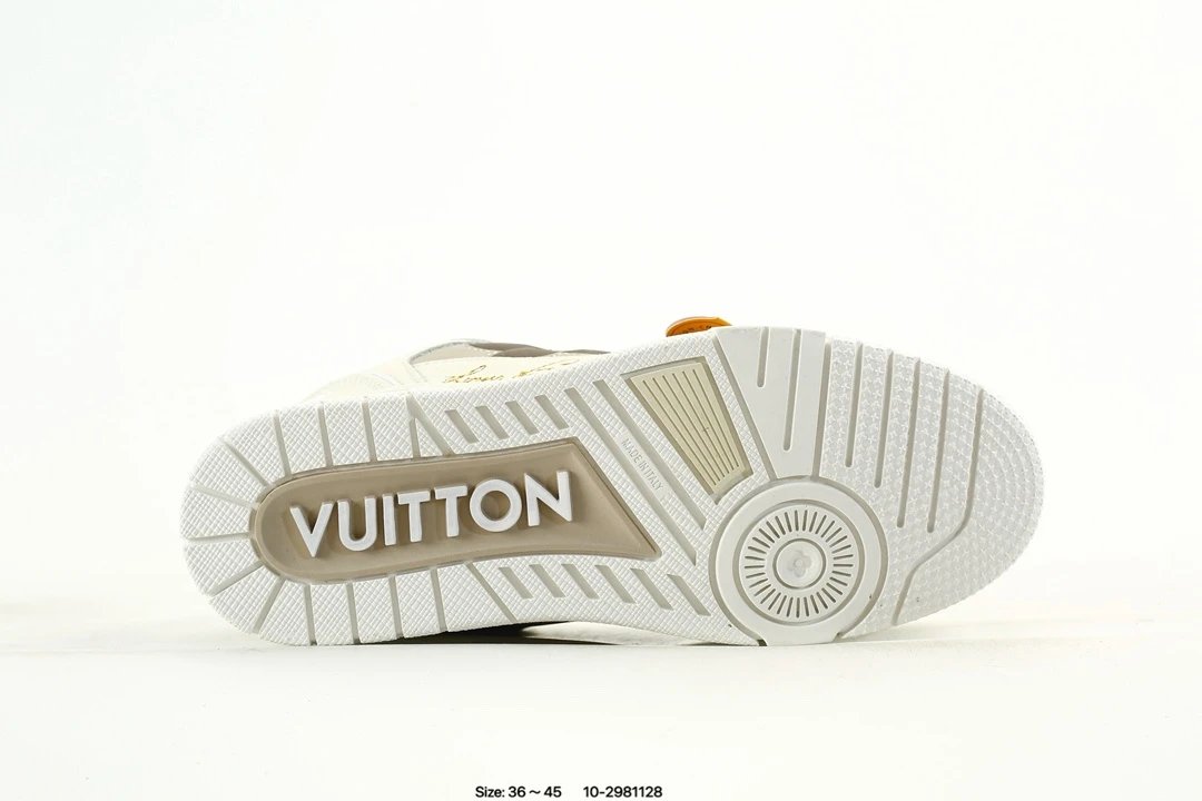 Luxury Low Top Leather Trainer Sneakers Taupe Cream - Gallery Image 6 - Detailed View