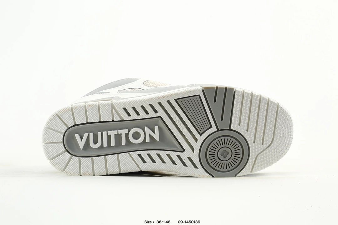 Luxury Leather Low Top Trainer Sneakers Grey - Gallery Image 6 - Detailed View