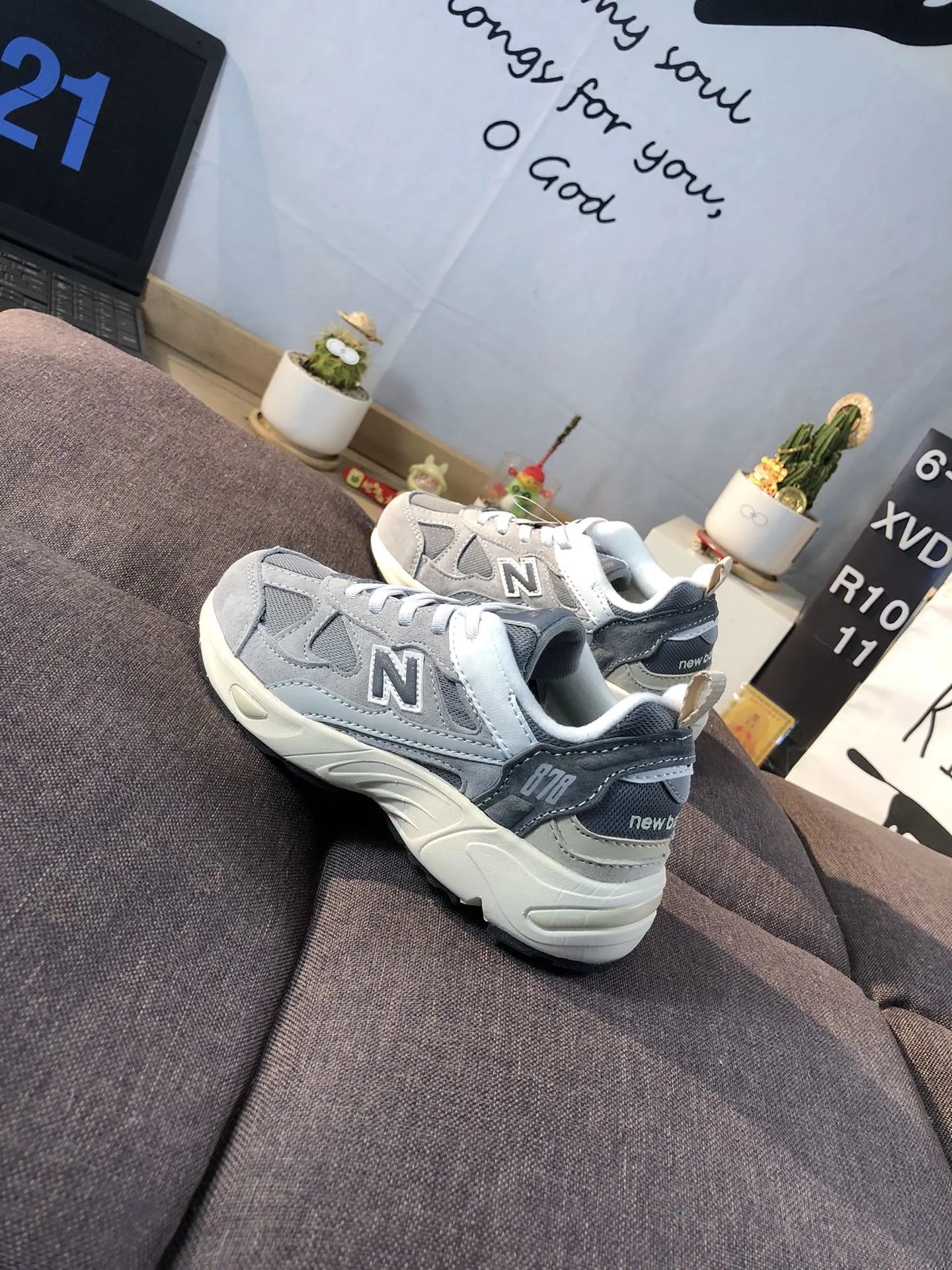 Kids 878 Series Mesh Sneakers, Athletic Shoes - Vapor Gray - Gallery Image 5 - Detailed View