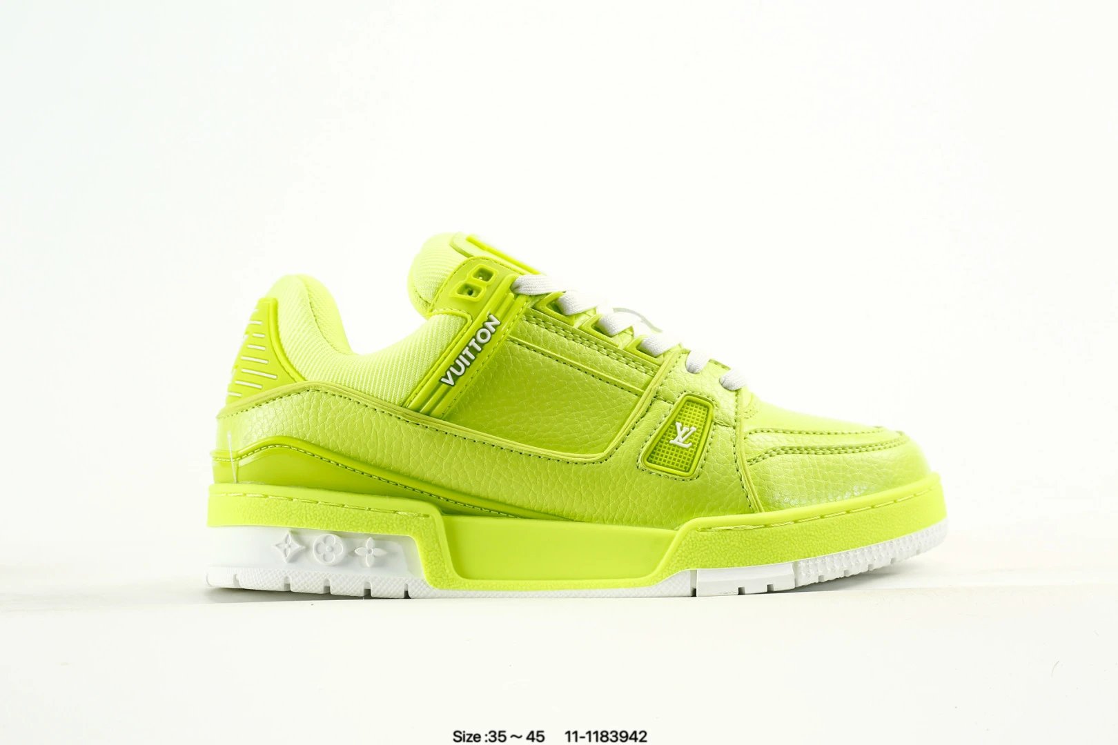 Luxury Leather Skate Sneakers Snake Year Edition in Neon Lime - Louis Vuitton - Cnfans - $57.42