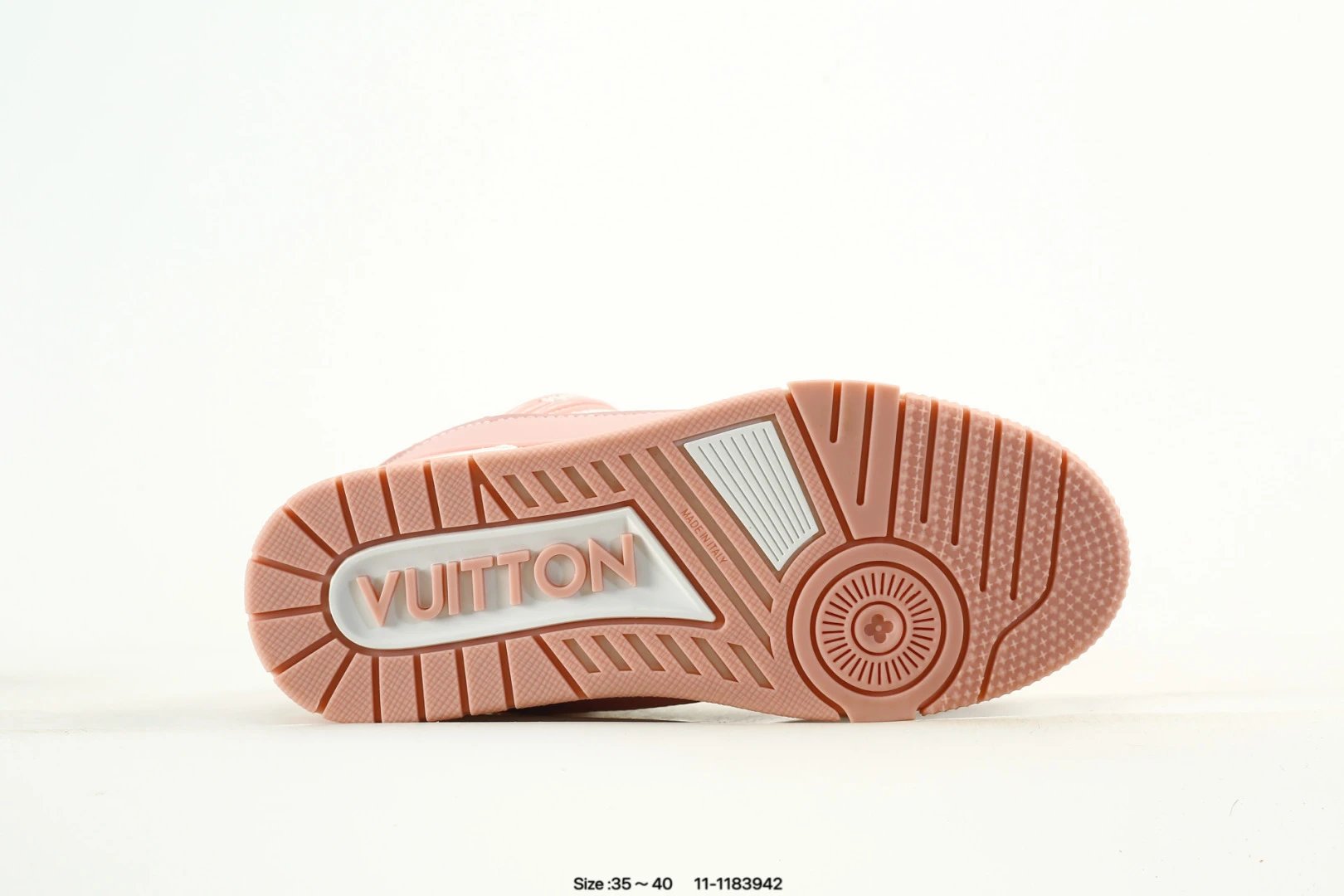 Skateboard Style Calfskin Leather Sneakers Pink Whisper - Gallery Image 6 - Detailed View