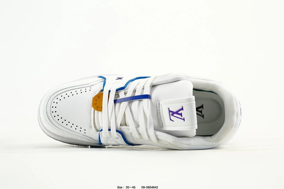 Luxury Leather Trainer Low Top Sneakers White - Gallery Image 6 - Detailed View