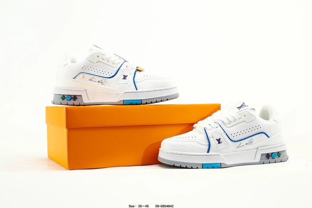 Luxury Leather Trainer Low Top Sneakers White - Gallery Image 9 - Detailed View