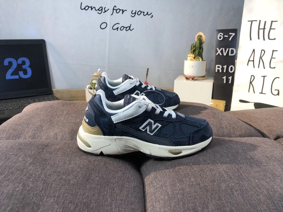 Kids Suede Mesh Athletic Sneakers Navy Blazer - Gallery Image 1 - Detailed View