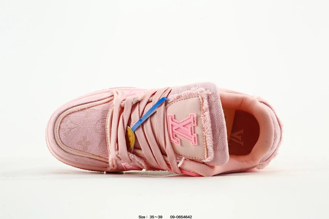 Low Top Trainer Sneakers Leather Casual Shoes Rose Pink - Gallery Image 4 - Detailed View