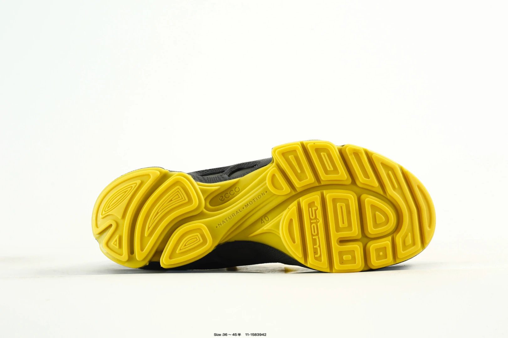 ECCO Biom Leather Sneakers Gray Yellow - Gallery Image 6 - Detailed View