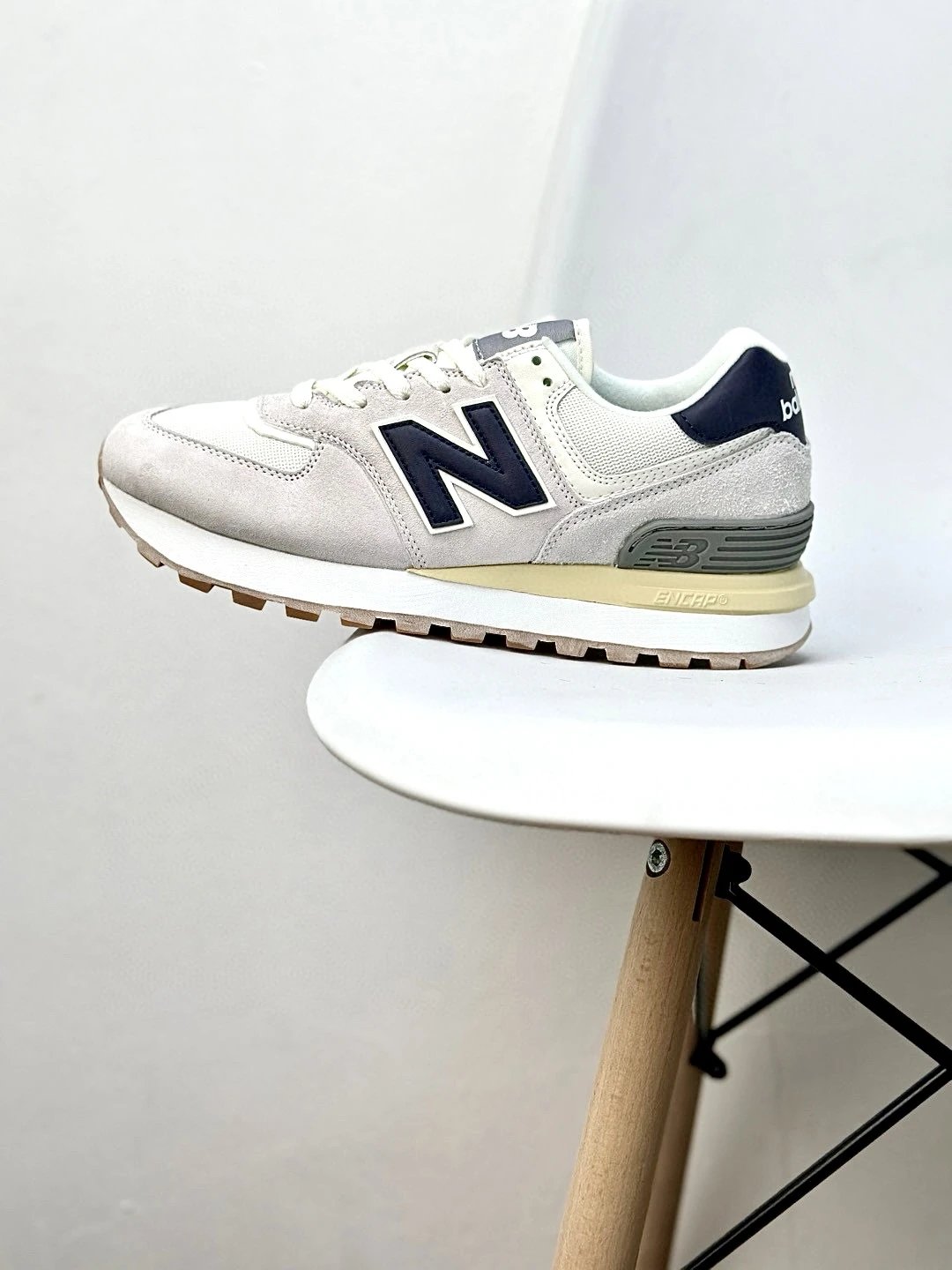 574 Series Suede Casual Sneakers Oyster White - Gallery Image 1 - Detailed View