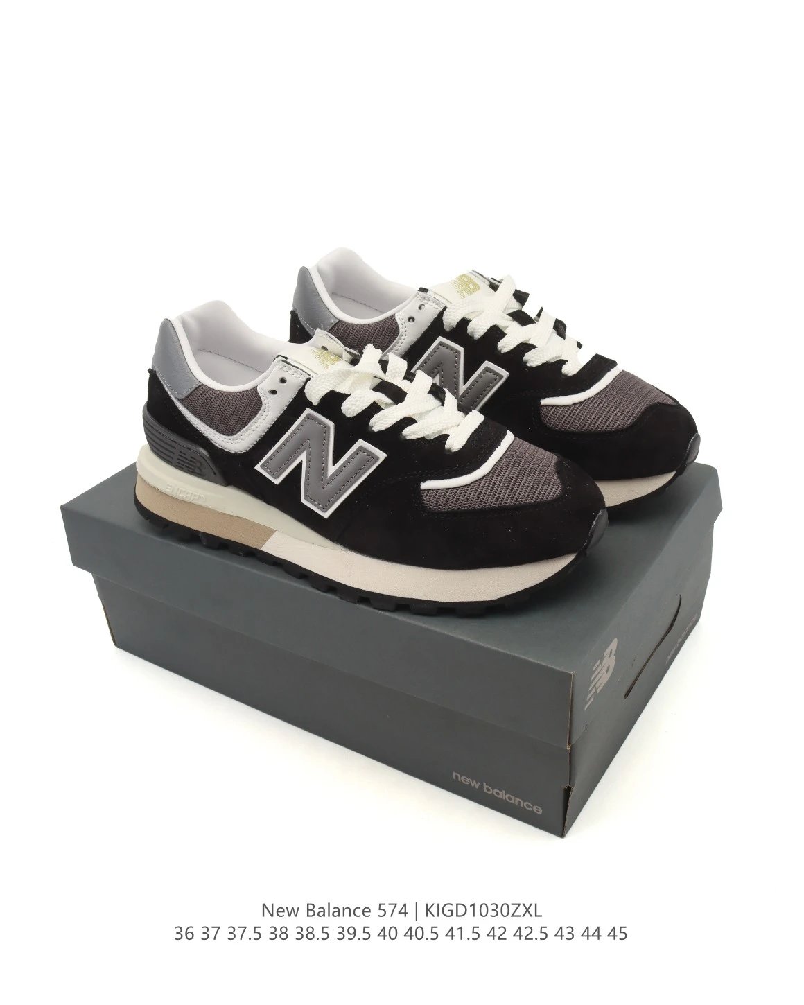 Retro Suede Blend Sneakers Classic Running Shoes Onyx - Gallery Image 9 - Detailed View