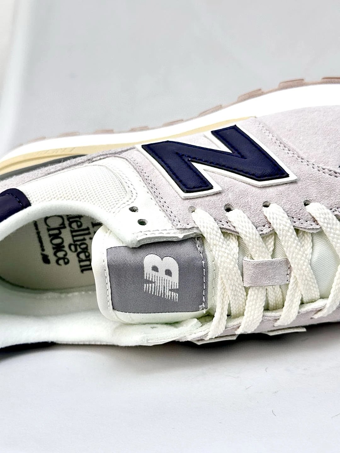 574 Series Suede Casual Sneakers Oyster White - Gallery Image 8 - Detailed View
