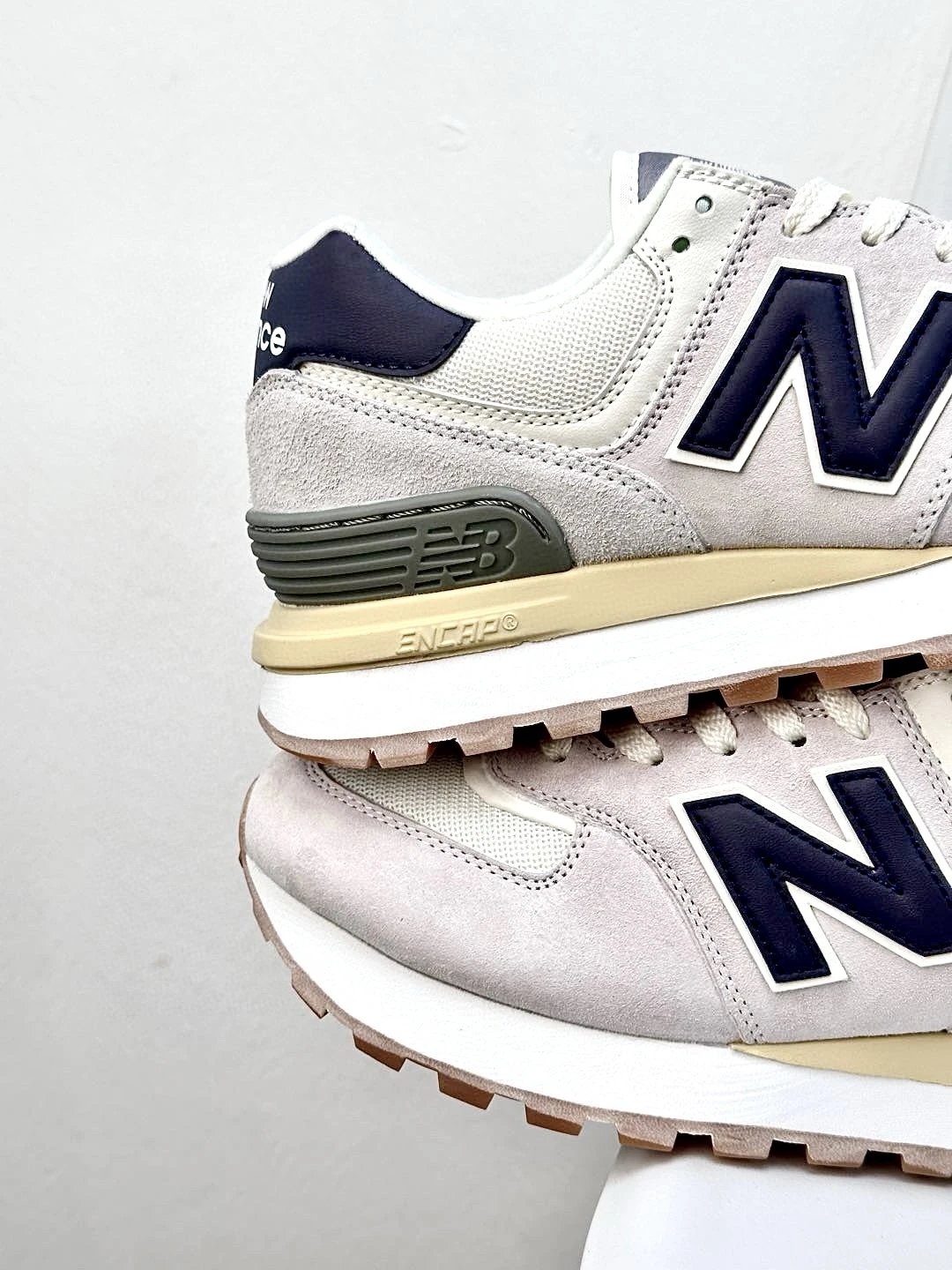 574 Series Suede Casual Sneakers Oyster White - Gallery Image 3 - Detailed View