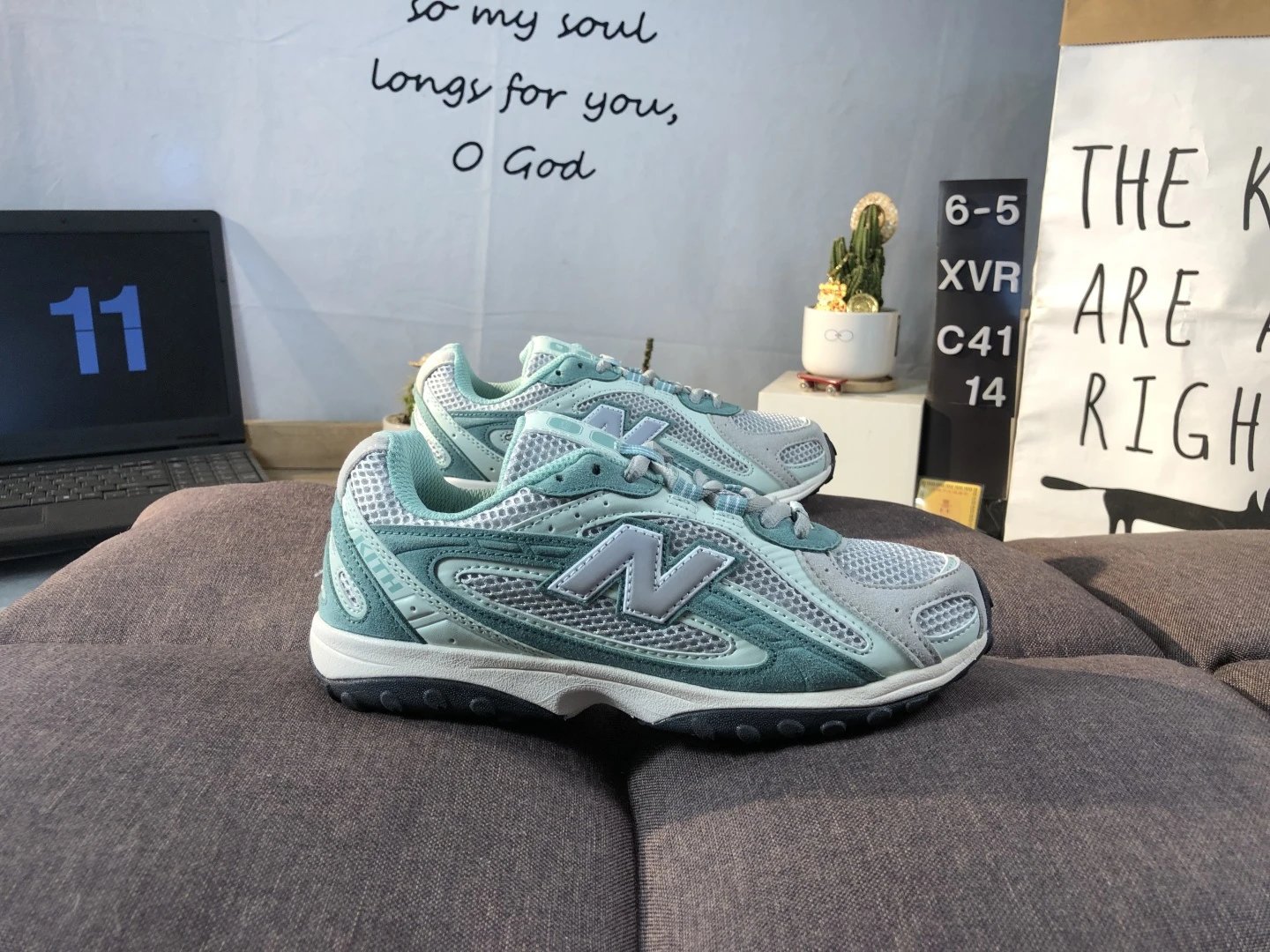Retro Running Dad Shoes Teal - Gallery Image 1 - Detailed View