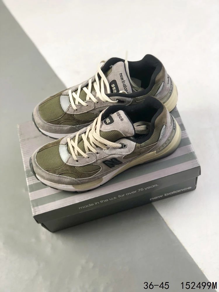 NB 992 Series Suede Running Shoes Athletic Olive - Gallery Image 2 - Detailed View