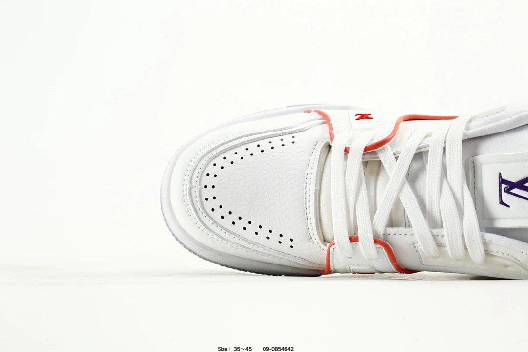 Luxury Leather Low Top Trainer Sneakers White - Gallery Image 5 - Detailed View