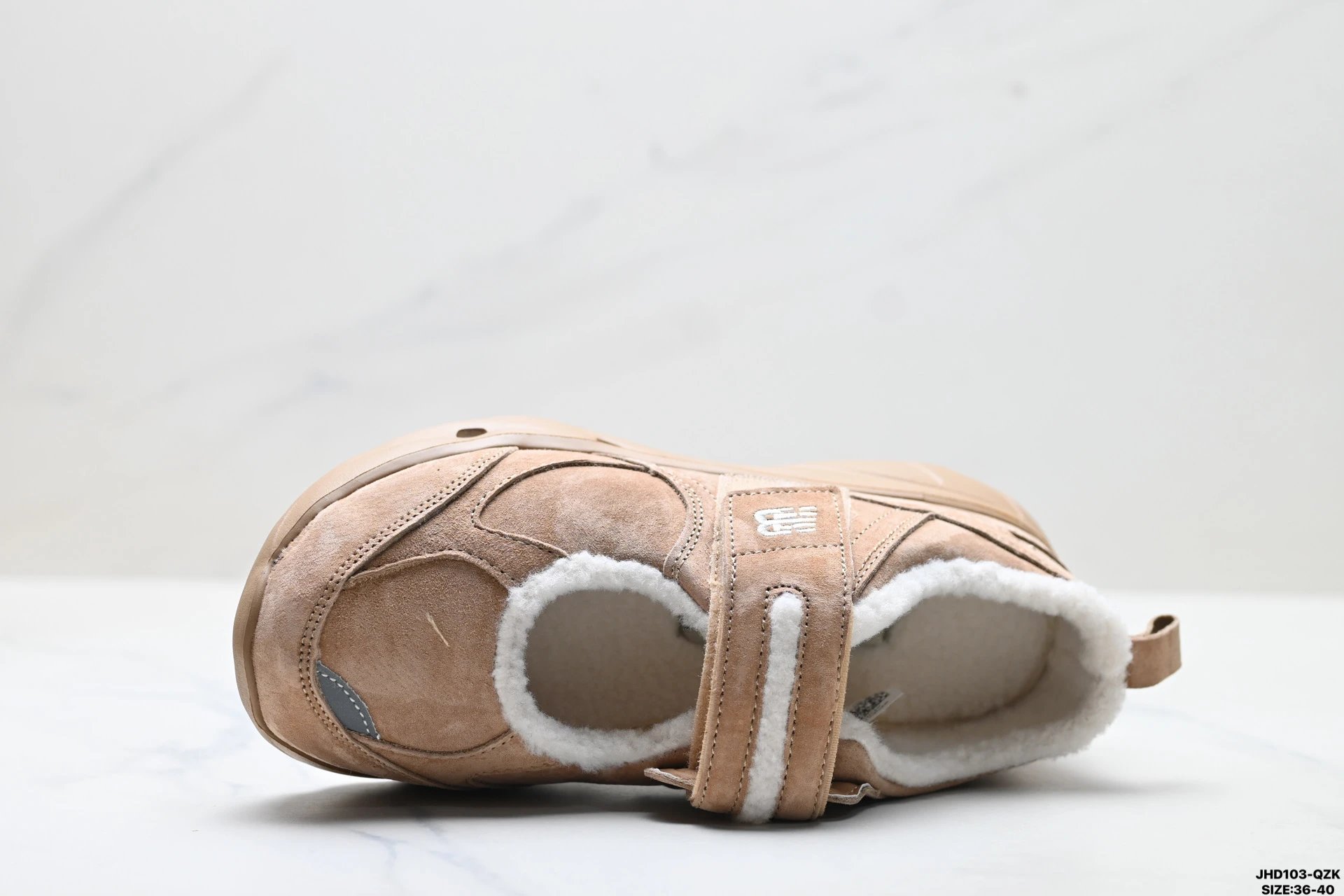 Mary Jane Platform Shoes Warm Suede Loafers - Taupe - Gallery Image 3 - Detailed View