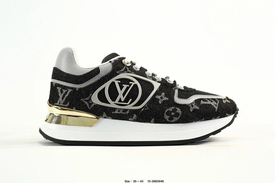 Luxury Leather Platform Sneaker with Metallic Gold Trim - Gallery Image 6 - Detailed View