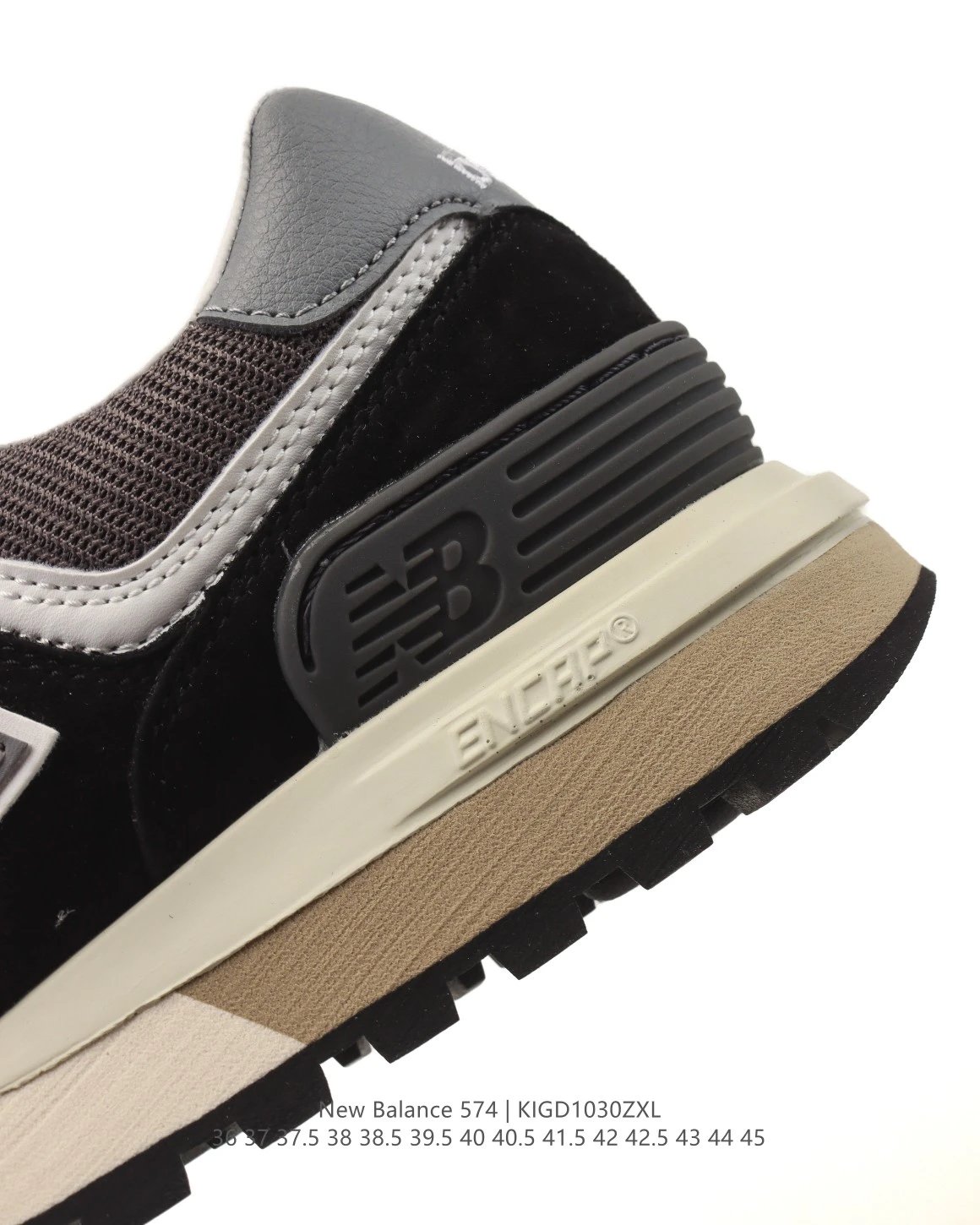 Retro Suede Blend Sneakers Classic Running Shoes Onyx - Gallery Image 8 - Detailed View