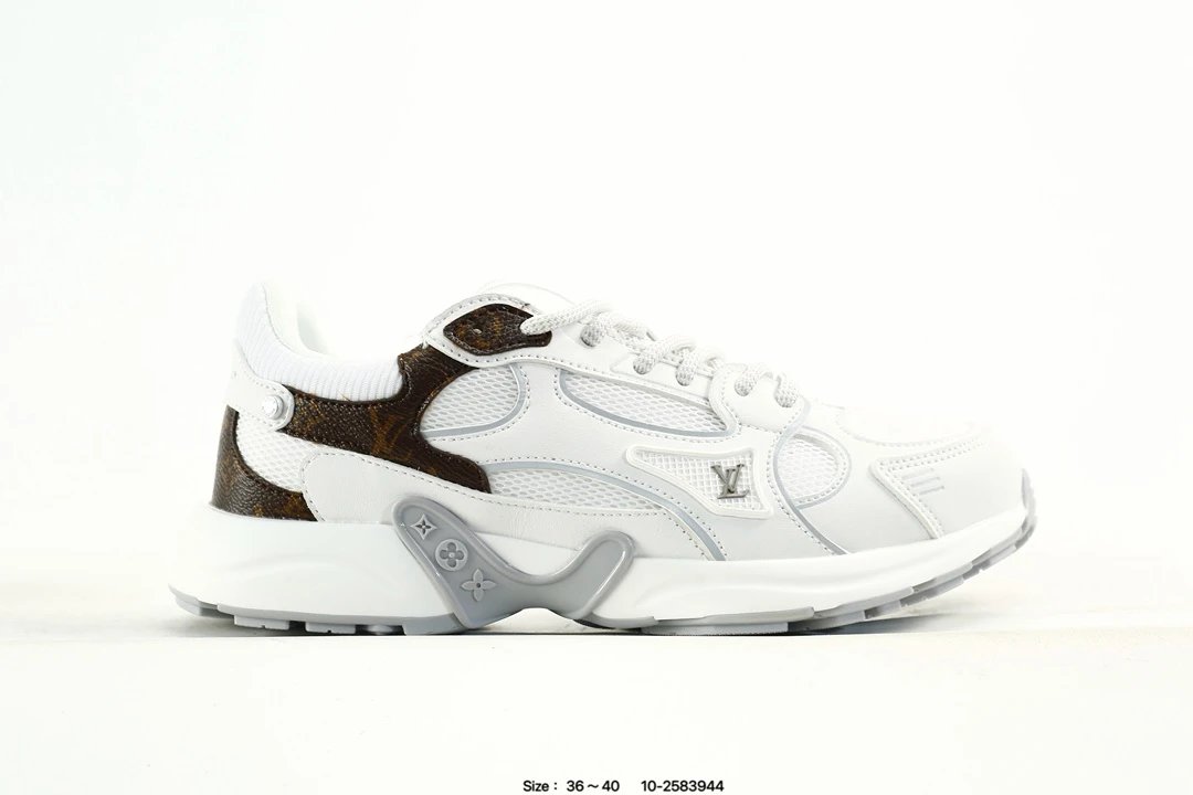Low Top Leather Mesh Trainer Sneaker with Slip Resistant Sole Silver - Gallery Image 4 - Detailed View